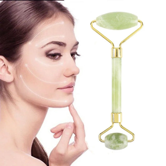 Rolinho Pedra de Jade Facial Massageador Anti-Rugas